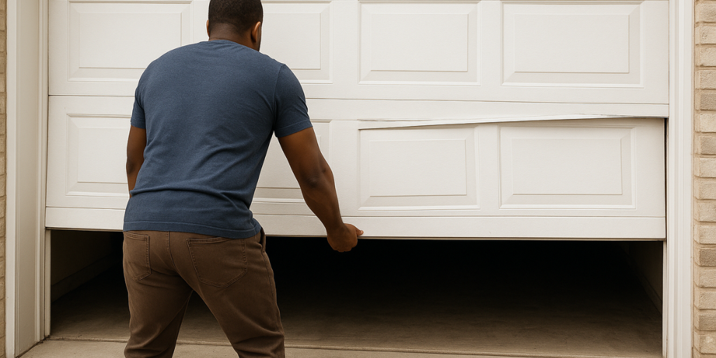 broken garage door